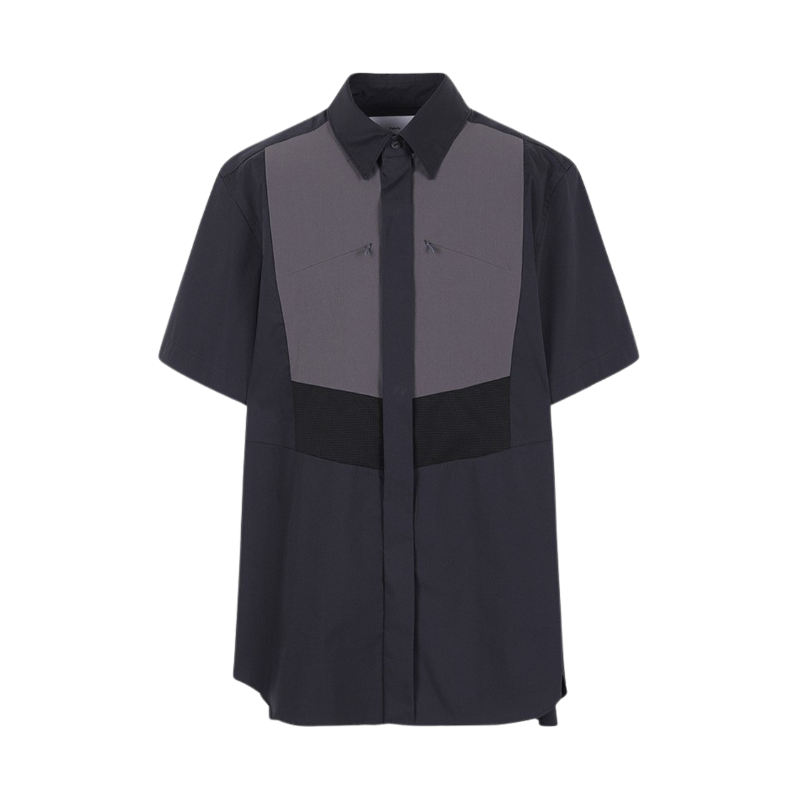KM4BSHSFG08RG Fumito Ganryu Kinetic Bosom Half Sleeve Shirt Black Charcoal Gray
