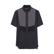 Fumito Ganryu Kinetic Bosom Half Sleeve Shirt Black Charcoal Gray
