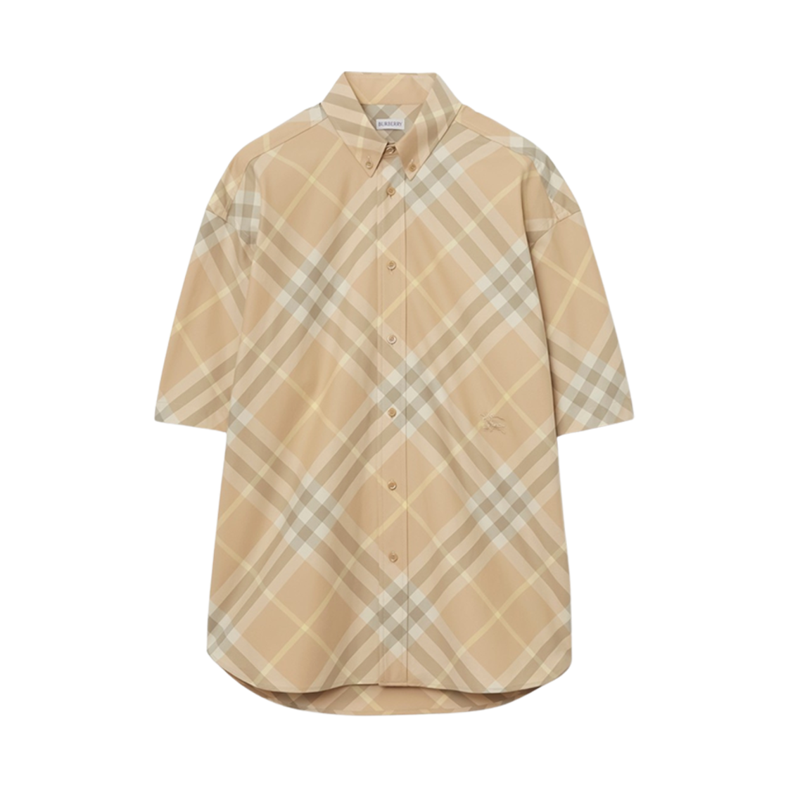 8082478 Burberry Check Cotton Shirt Flax