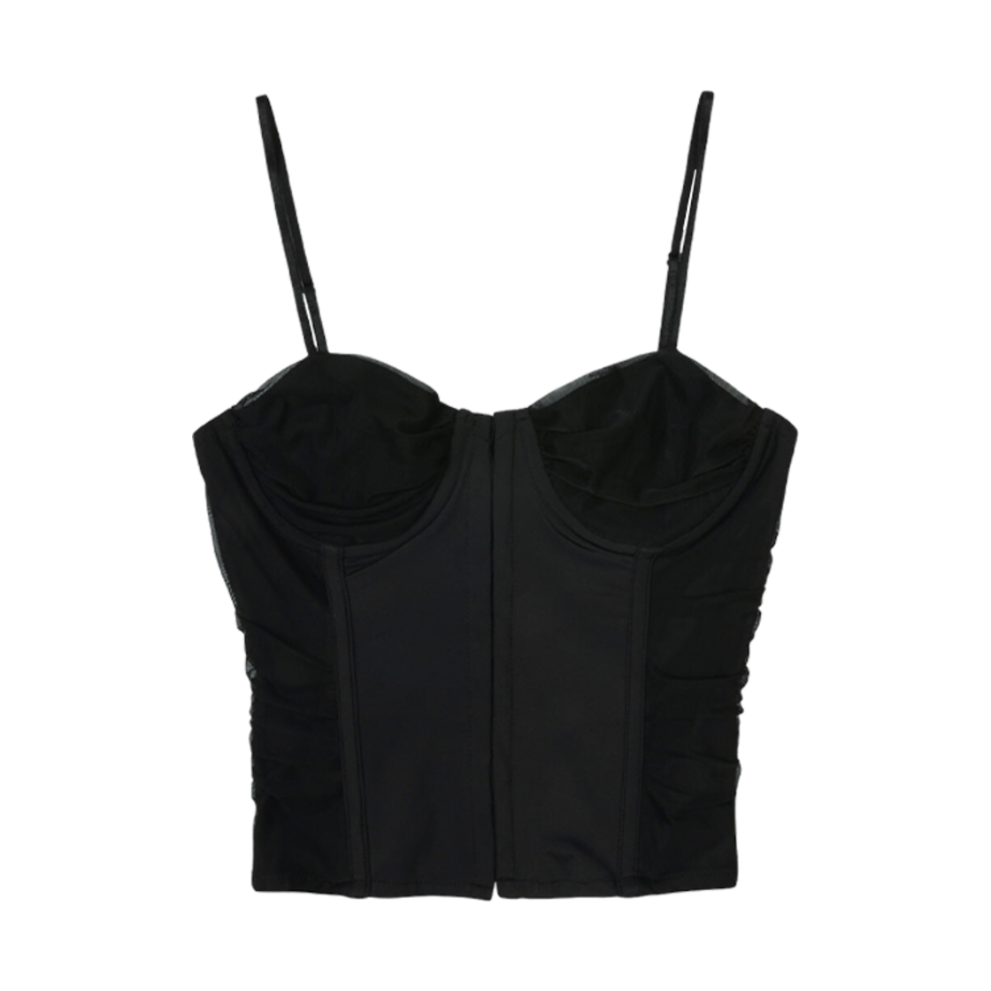 - (W) Bohemian Seoul Lingerie Shirring Hook Bustier Black
