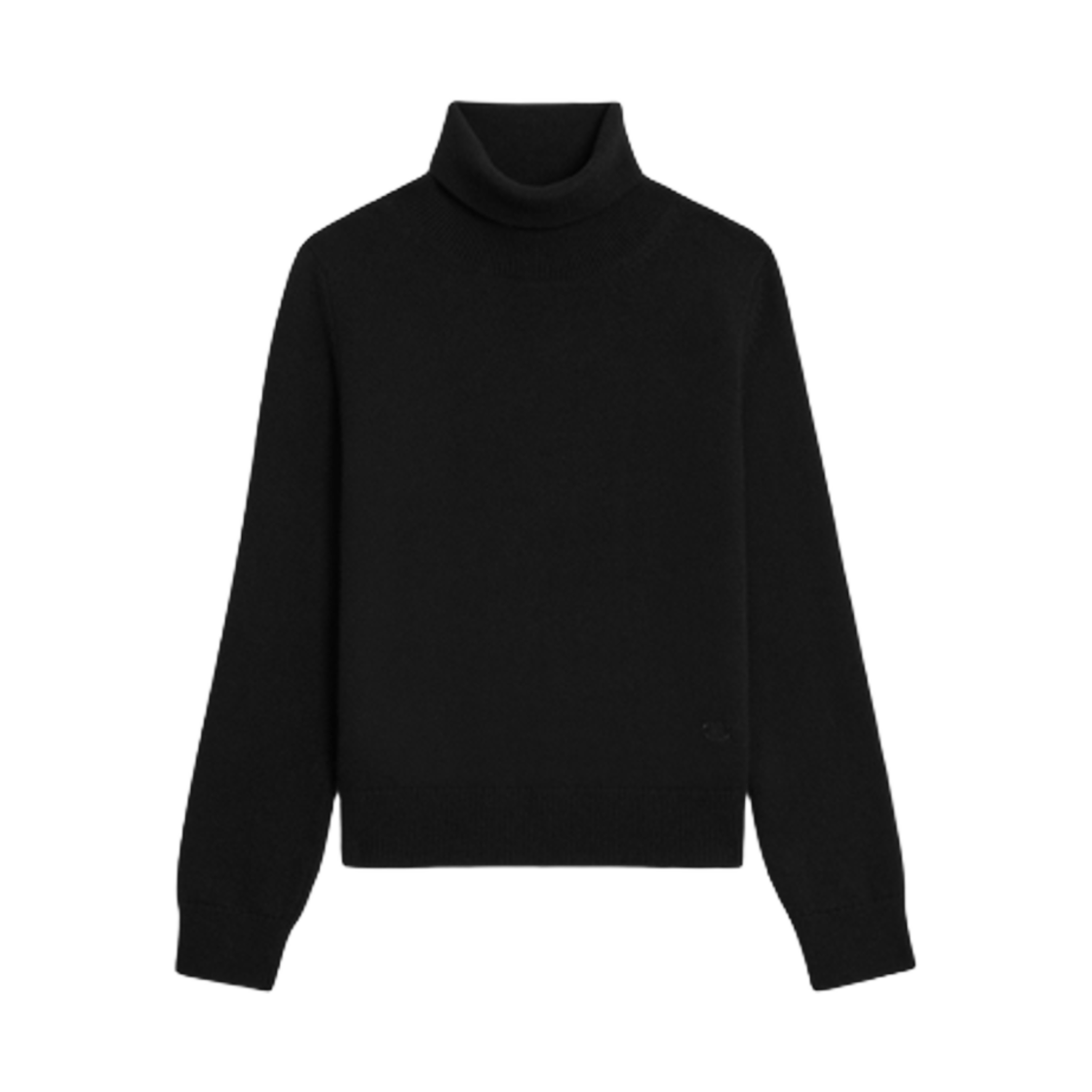2ADHI977V-38NO (W) Celine Turtleneck Sweater in Scottish Cashmere Black