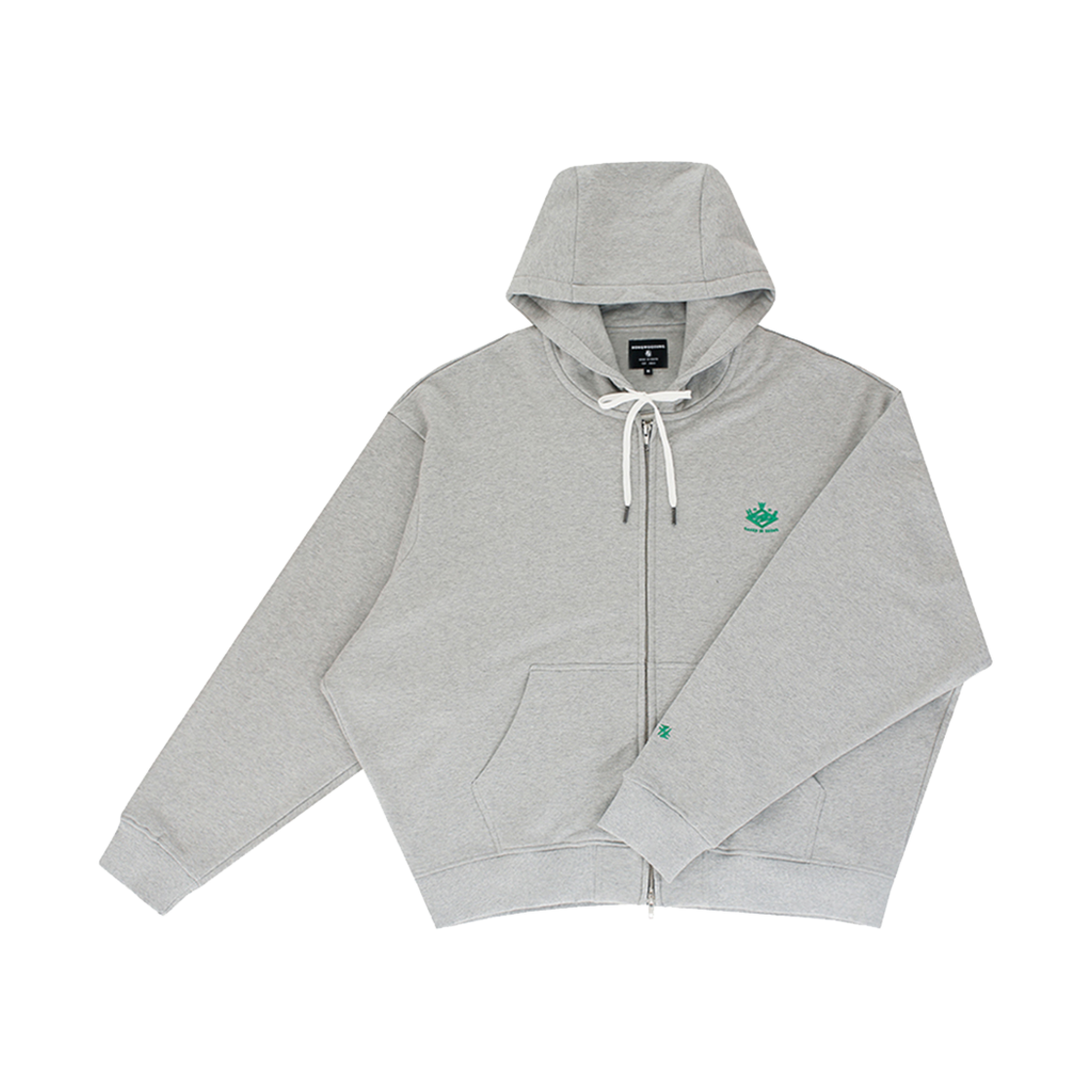 FW23JHZ051GY Hongwoosung 2way Zip Of The Logo Hoody Gray