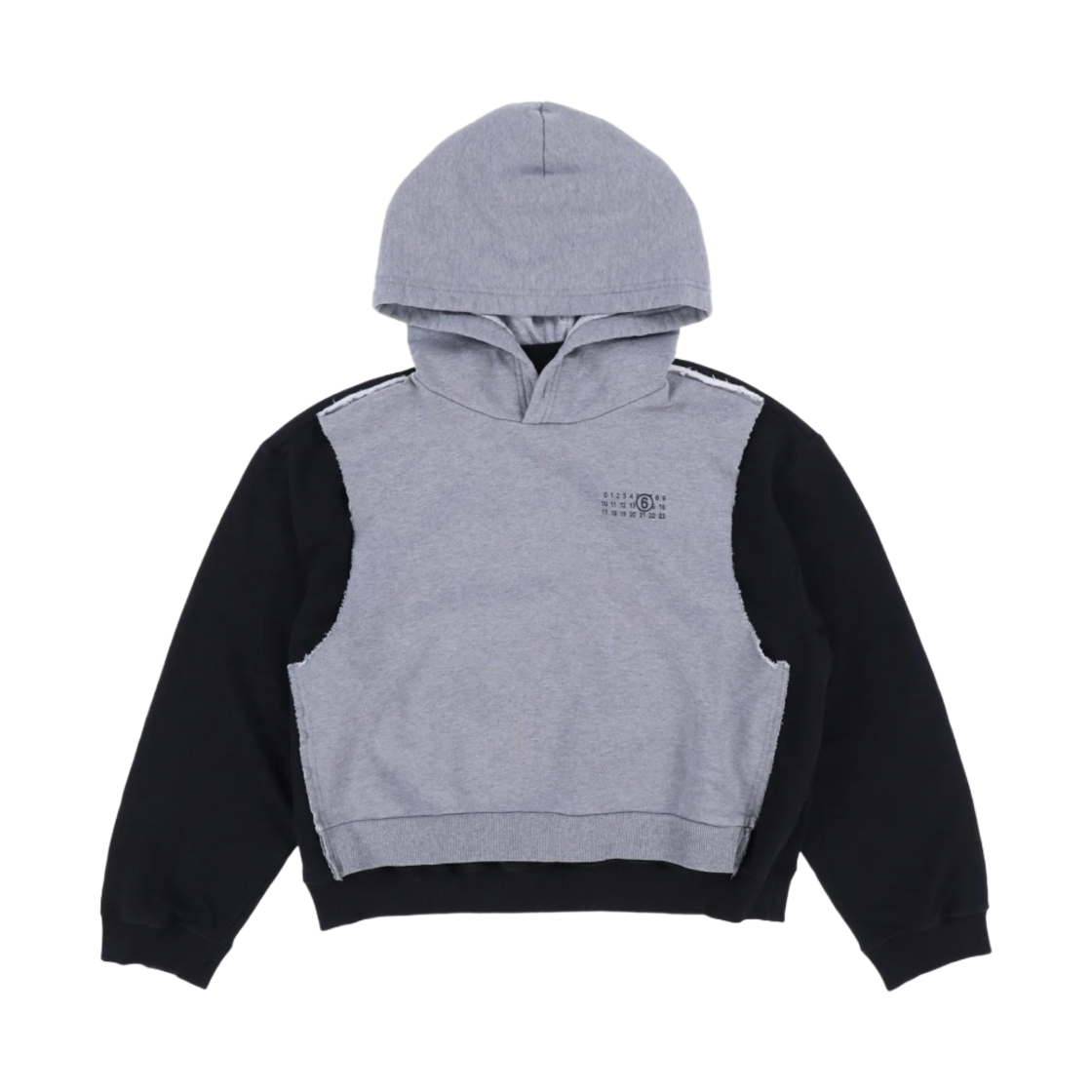 MM6 메종 마르지엘라 로고 후드 스웨트셔츠 블랙 그레이