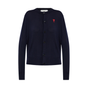 (W) AMI de Coeur Classic Merino Wool Cardigan Night Blue