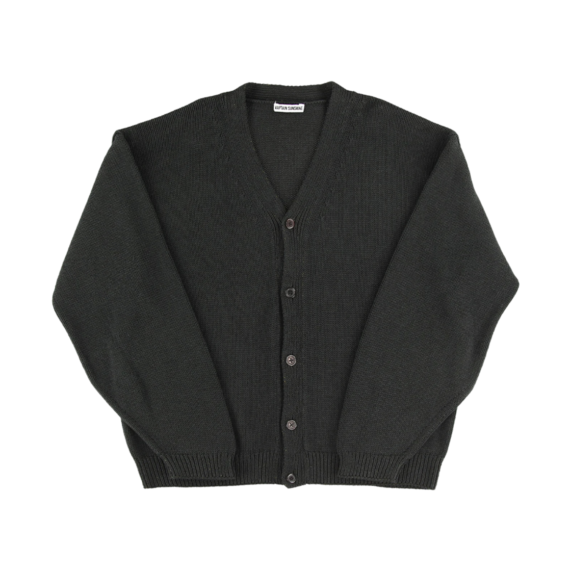 캡틴 선샤인 코튼 와시 핸드 프레임 가디건 잉크 블랙(Kaptain Sunshine Cotton Washi Hand Frame Cardigan Ink Black)