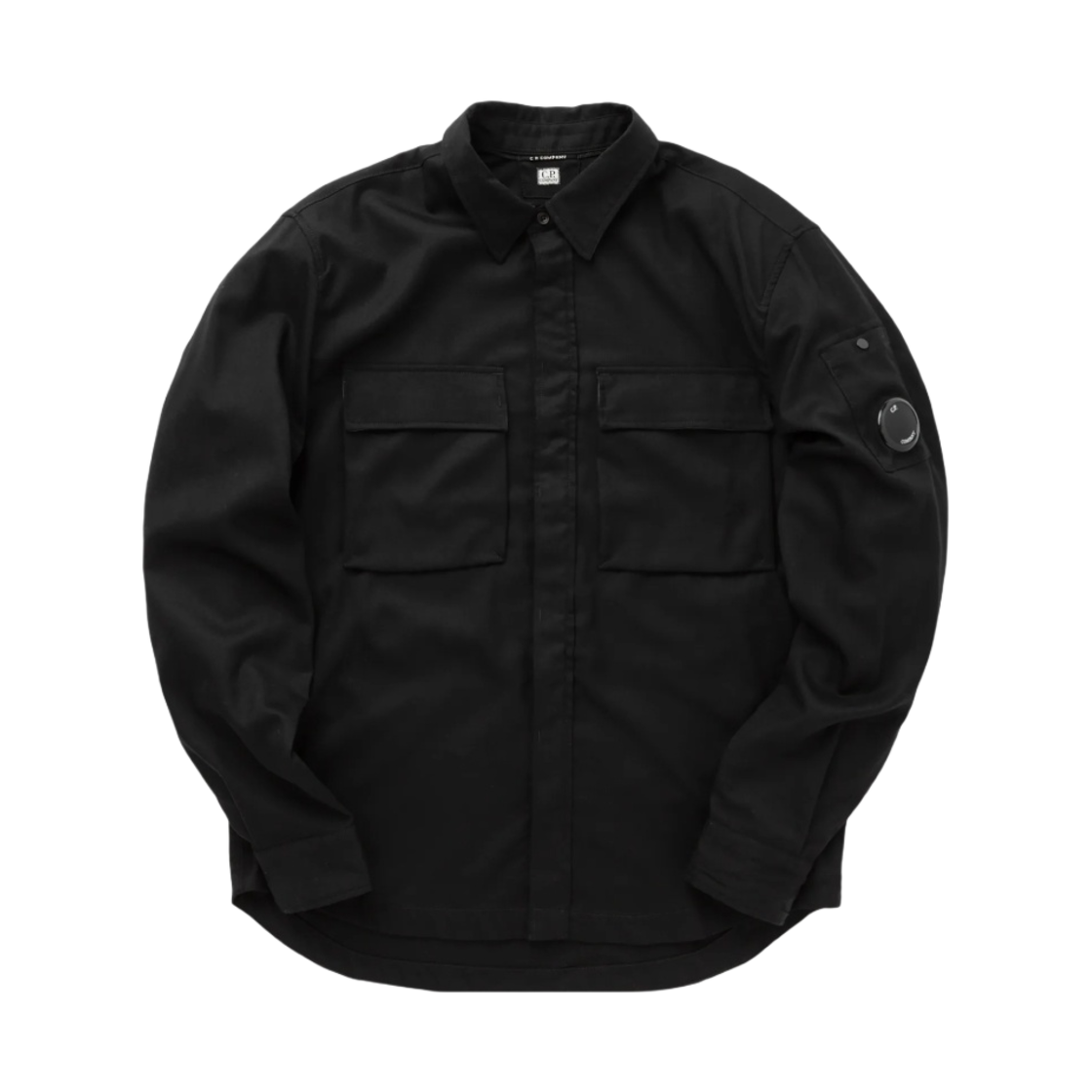 15CMSH299A006639W999 C.P. Company Wool Gabardine Shirt Black - 23FW