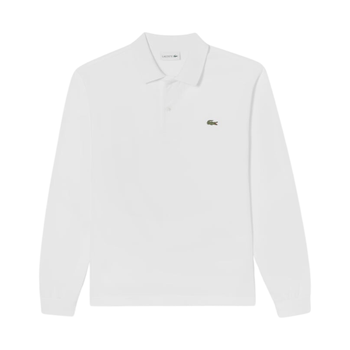 라코스테 프렌치 레귤러 핏 베이직 롱 소매 폴로 화이트(Lacoste French Regular Fit Basic Long Sleeve Polo White) - 1