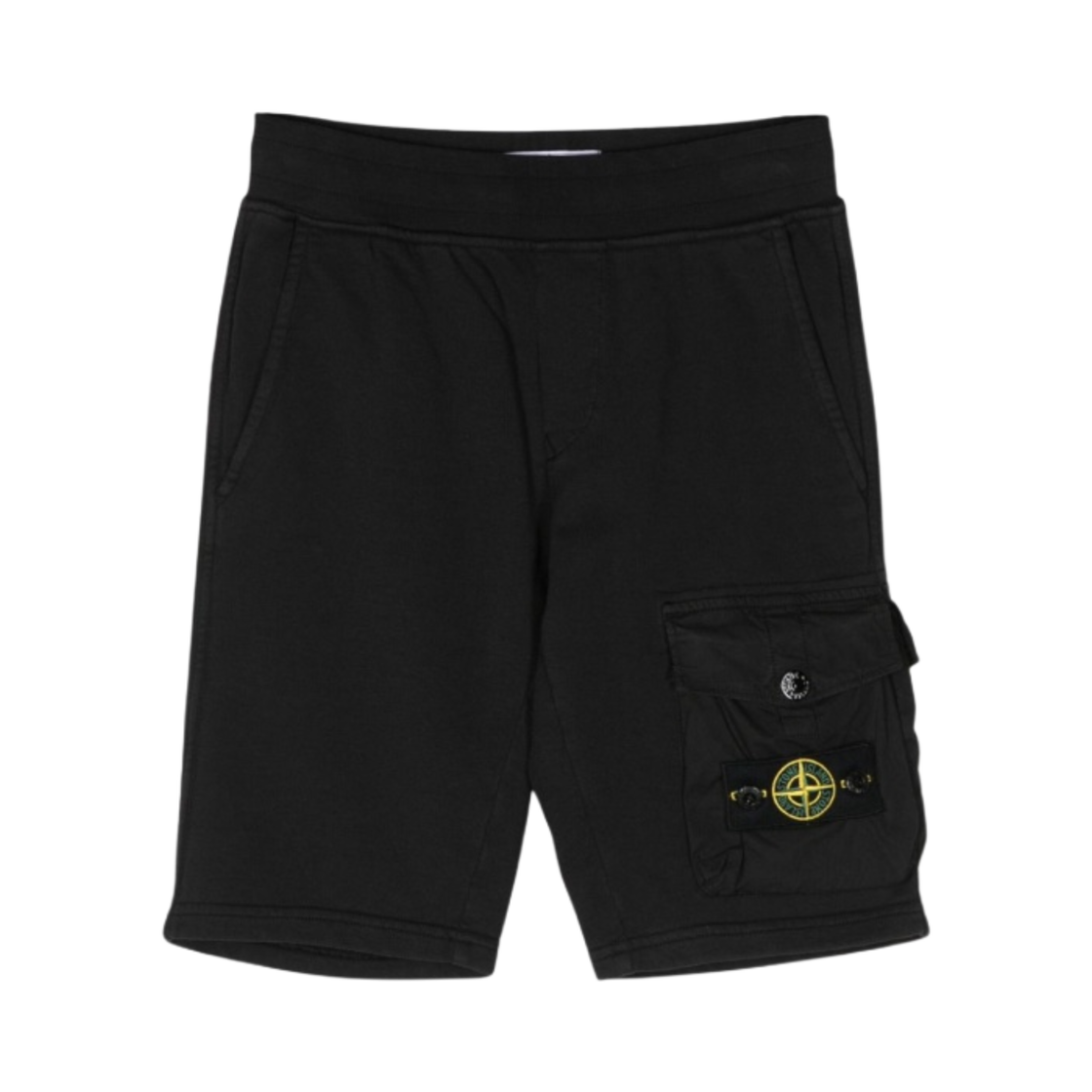 (키즈) 스톤 아일랜드 60340 코튼 플리스 카고 쇼츠 블랙 - 23SS((Kids) Stone Island 60340 Cotton Canvas Cargo Shorts Black - 23SS) - 1
