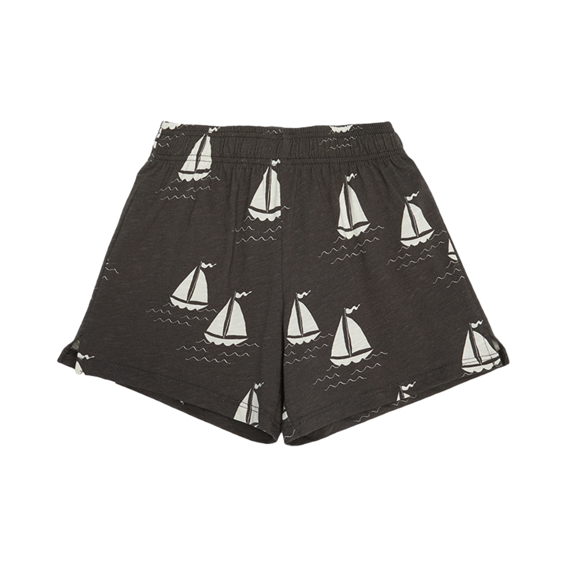 (키즈) 미니 로디니 세일링 보트 올오버 프린트 쇼츠 그레이((Kids) Mini Rodini Sailing Boats All-Over Print Shorts Grey)