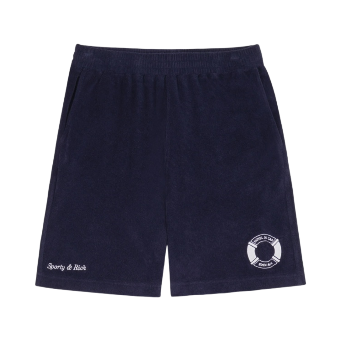 스포티 앤 리치 x 호텔 뒤 캡 에덴 록 부이 테리 짐 쇼츠 네이비 화이트(Sporty & Rich x Hotel Du Cap-Eden-Roc Buoy Terry Gym Short Navy White) - 1