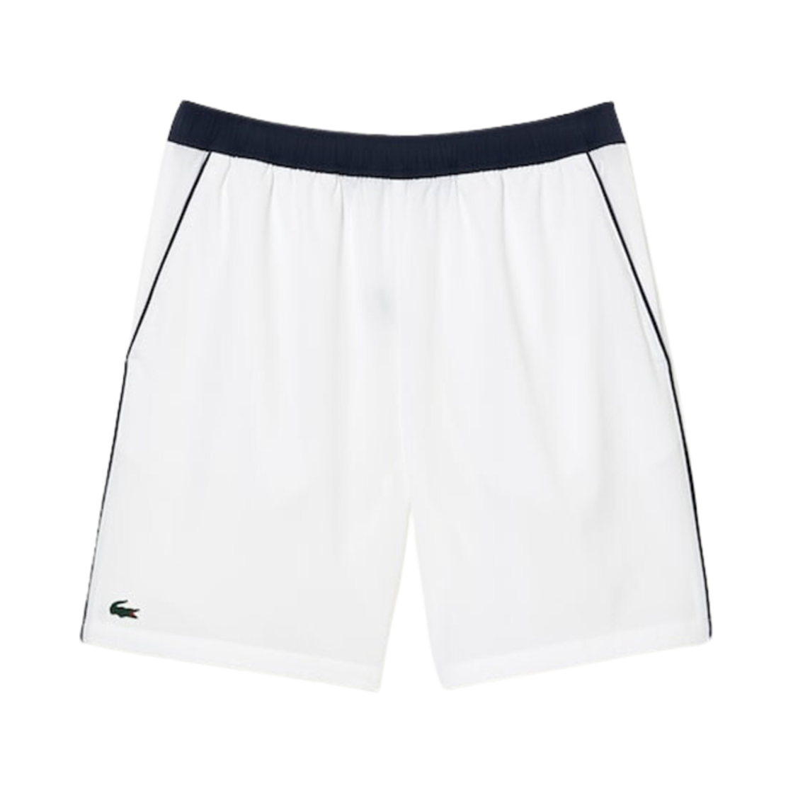 라코스테 컬러 밴딩 테니스 쇼츠 화이트 네이비 블루(Lacoste Color Banded Tennis Shorts White Navy Blue) - 1