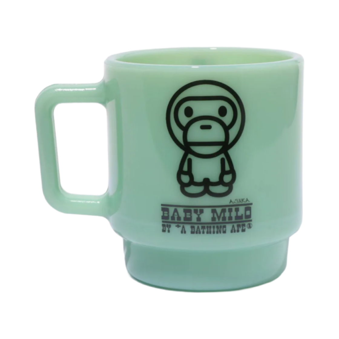 0ZXKAM009931O BAPE Baby Milo Stacking Milk Glass Green