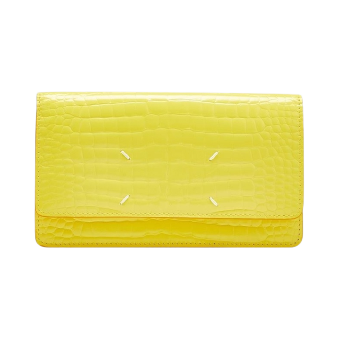 메종 마르지엘라 보빈 레더 크로커다일 프린트 스티치 체인 지갑 옐로우(Maison Margiela Bovine Leather Crocodile Print Stitch Chain Wallet Yellow) - 1