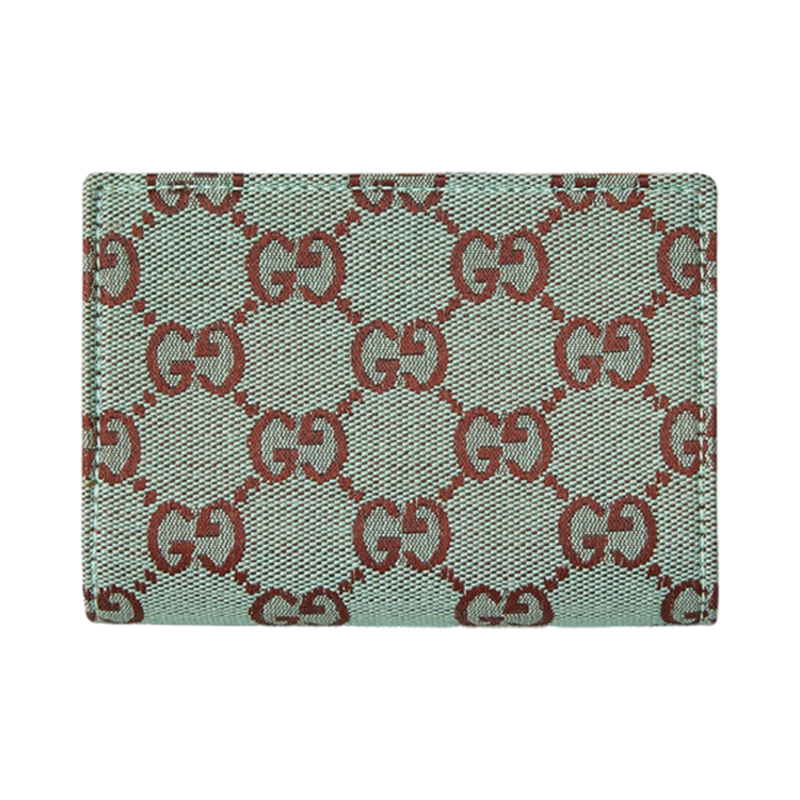 구찌 GG 바이폴드 카드 케이스 페일 블루 브라운 캔버스(Gucci GG Bifold Card Case Pale Blue Brown Canvas) - 6
