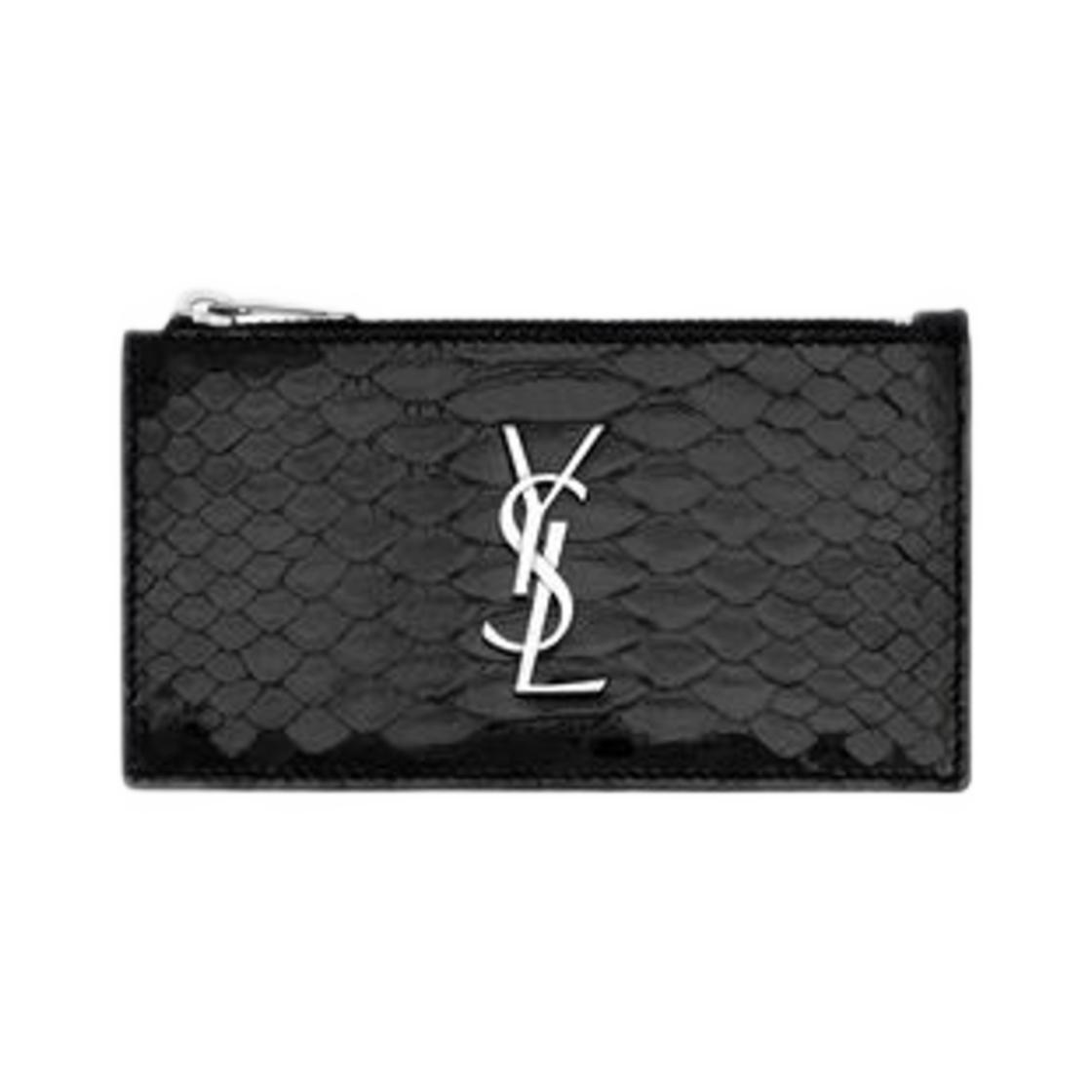생로랑 카산드라 프라그먼트 지퍼 카드 케이스 파이썬 블랙(Saint Laurent Cassandre Fragments Zippered Card Case In Python Black) - 1