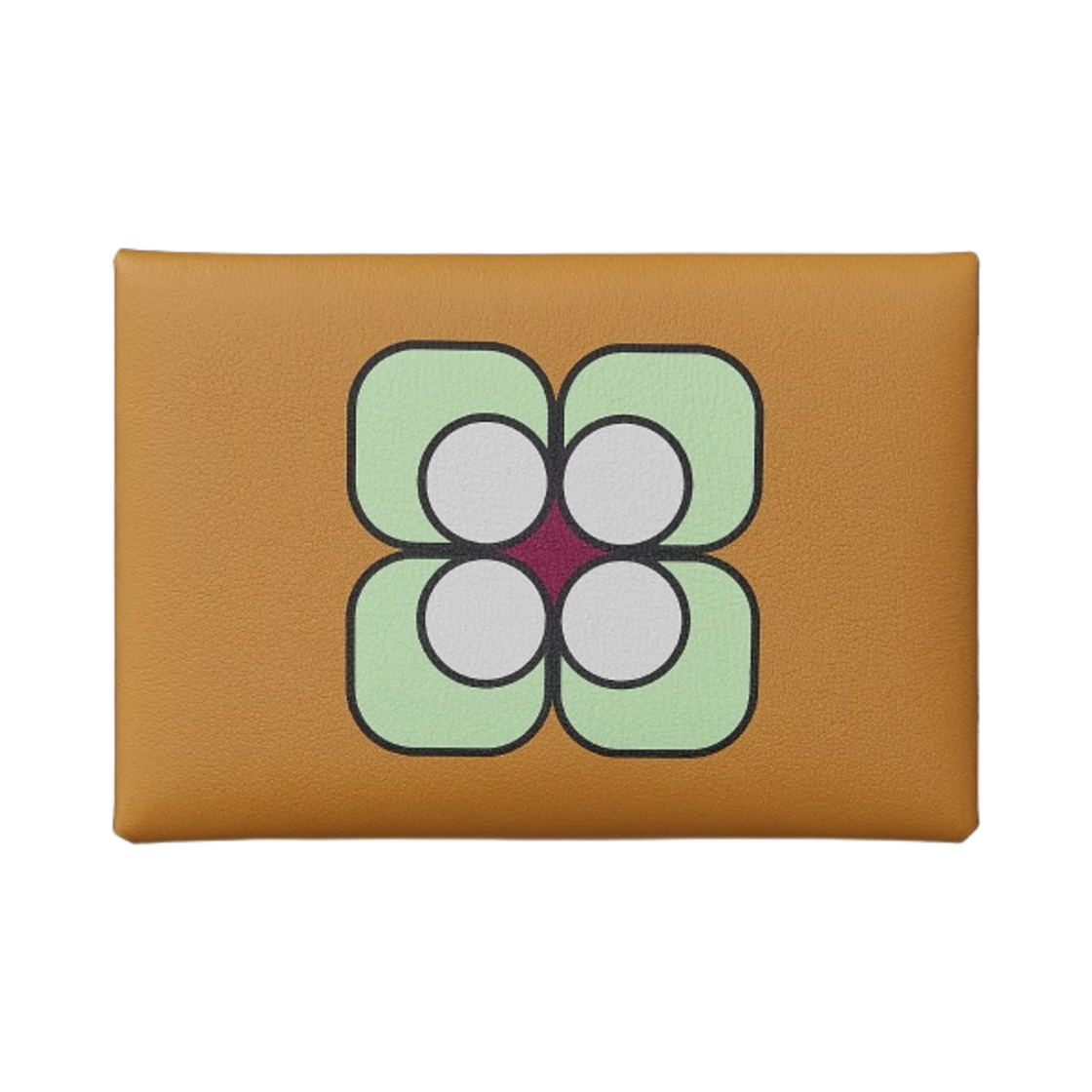 에르메스 칼비 듀오 카드 홀더 프린티드 스위프트 & 팔라듐 하드웨어 비스뀌 블랑(Hermes Calvi Duo Card Holder Printed Swift & Palladium Biscuit Blanc) - 1