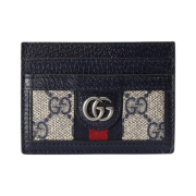 Gucci Ophidia GG Card Case Beige Blue