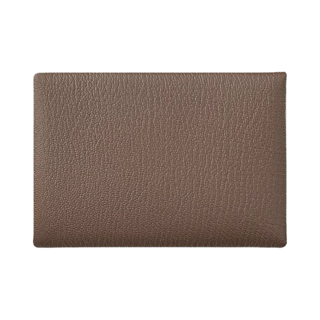 H082977CK18 Hermes Calvi Duo Card Holder Mysore Goatskin & Palladium Etoupe