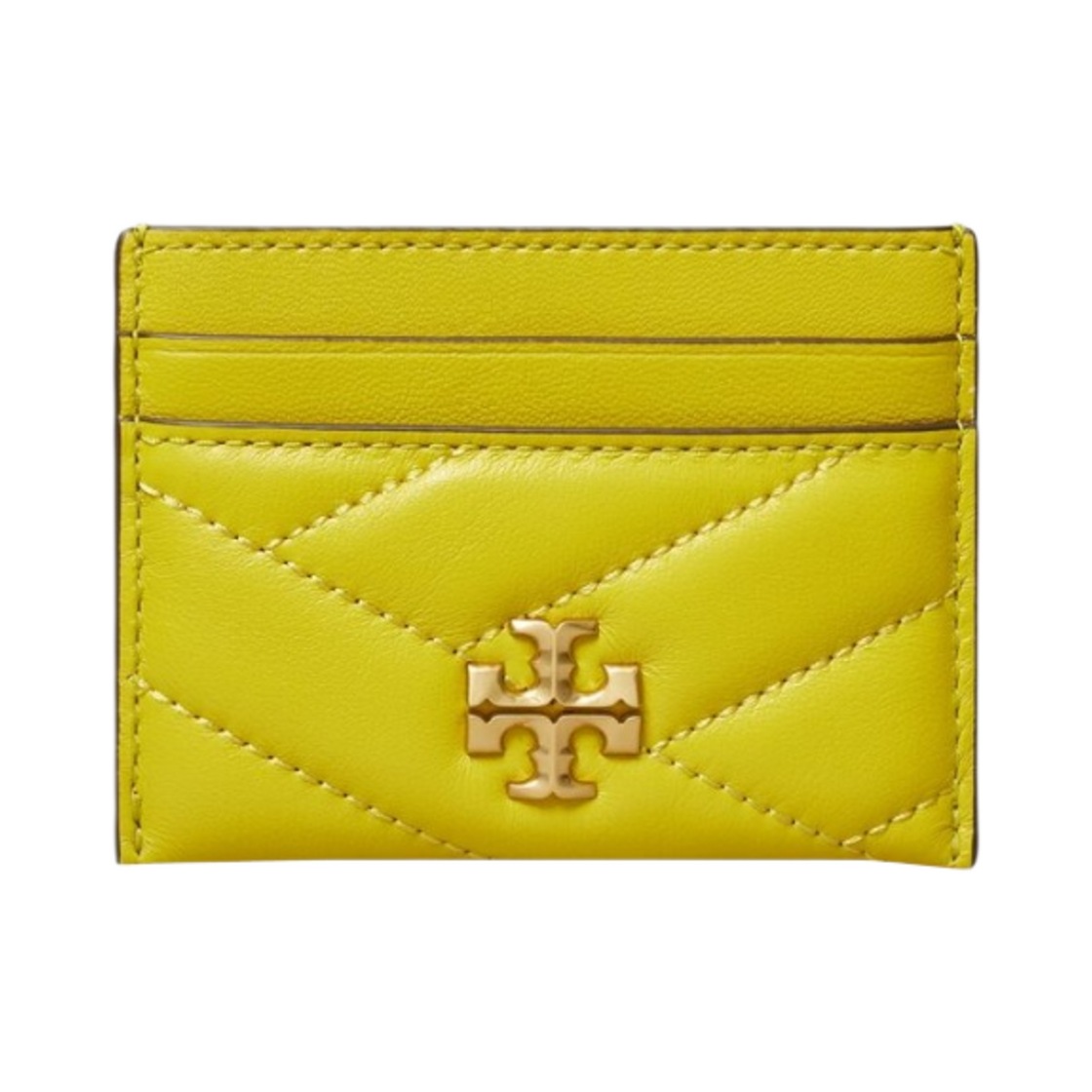 90345-701 Tory Burch Kira Chevron Card Case Island Chartreuse