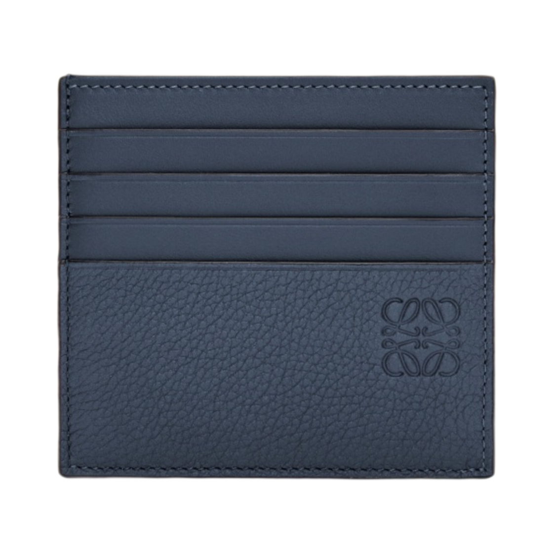 로에베 소프트 그레인드 카프스킨 오픈 플레인 카드 홀더 오닉스 블루(Loewe Open Plain Card Holder in Soft Grained Calfskin Onyx Blue) - 1