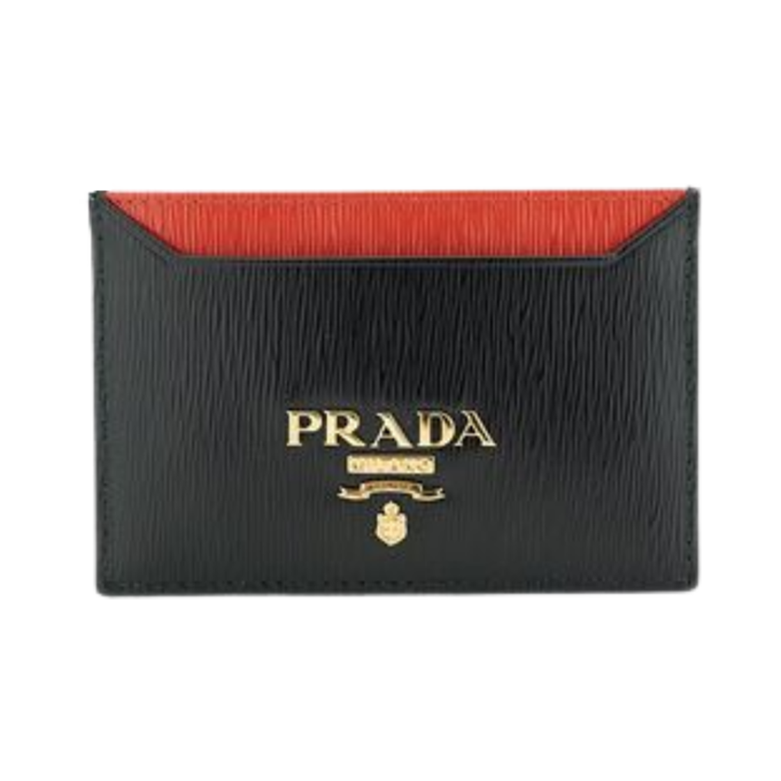 프라다 비텔로 무브 레더 카드 홀더 블랙 레드(Prada Vitello Move Leather Card Holder Black Red) - 1