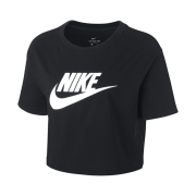 (W) Nike NSW Essential Crop Short Sleeve T-Shirt Black - Asia