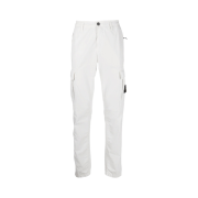 Stone Island 303WA Brushed Cotton Canvas Garment Dyed Cargo Pants Ice - 22SS