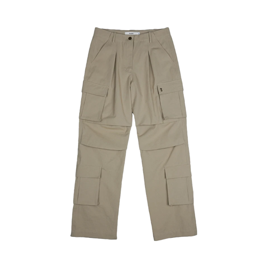 DARED-P0000DIR Dared Eyelet Wide Cargo Pants In Sand Beige
