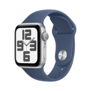 Apple Watch SE 2024 40mm GPS Silver Aluminium Case with Sport Band S/M Denim (Korean Ver.)