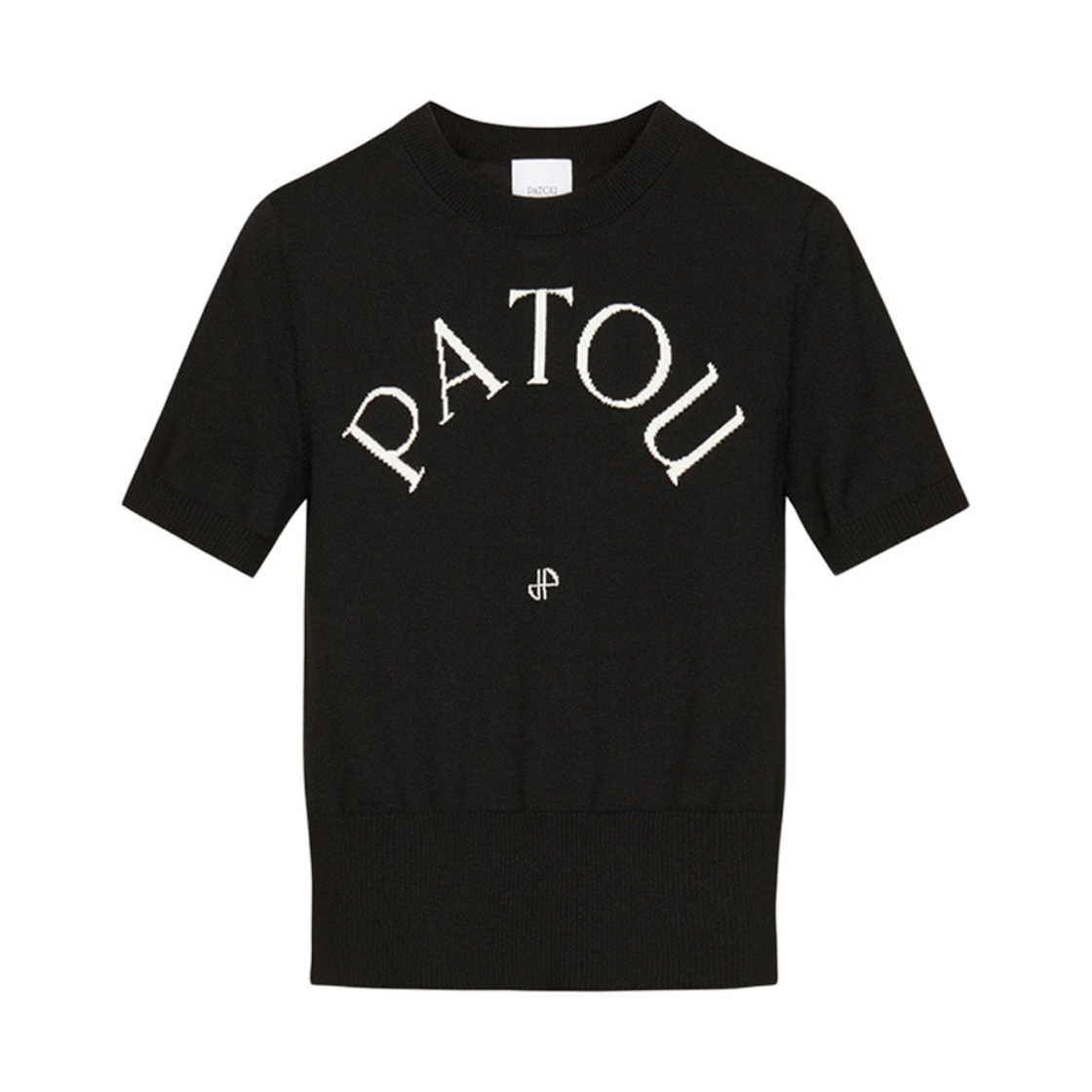 파투 코튼 블렌드 자카드 니트 탑 블랙(Patou Jacquard Knit Top in Cotton Blend Black)