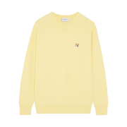 Maison Kitsune Fox Head Patch Classic Sweatshirt Soft Yellow