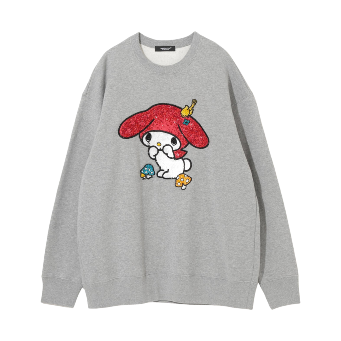 UC2D8804-1 Undercover x Sanrio UC2D8804-1 My Melody Cotton Big Brushed Sweatshirt Pullover Top Gray