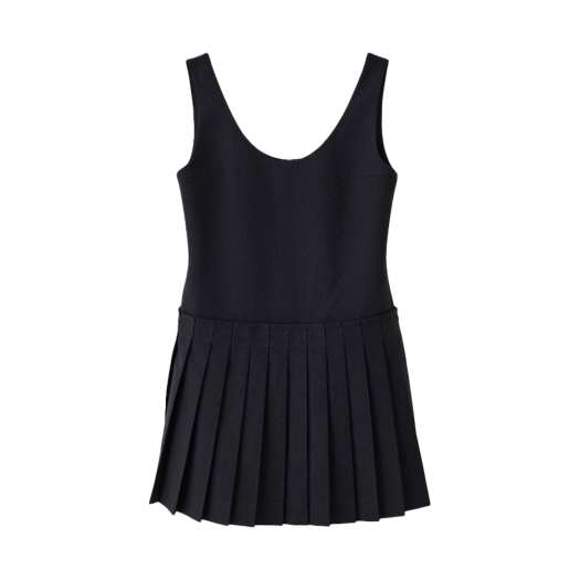 P0000BZO Tannat T/T Half Pleated One-Piece Charcoal