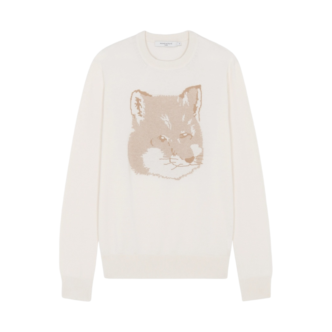 메종 키츠네 피케 폭스 헤드 라운드넥 풀오버 에크루(Maison Kitsune Pique Fox Head R-Neck Pullover Ecru)