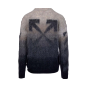 Off-White Diag Brushed Crewneck Knit Dark Sand Black