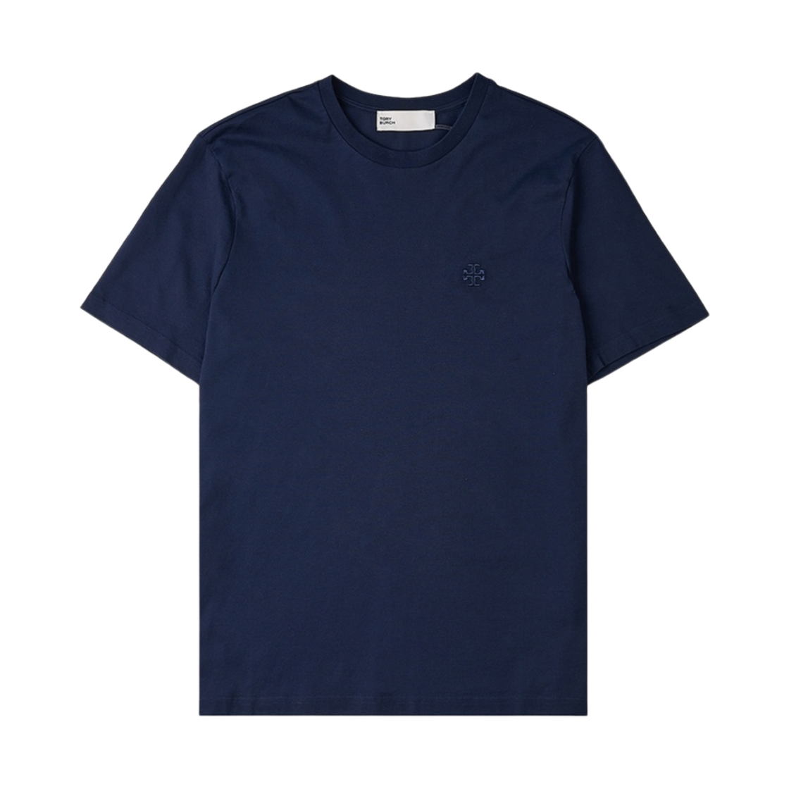 151125-405 (W) Tory Burch Logo Embroidered Cotton T-Shirt Tory Navy