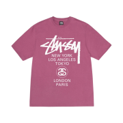 Stussy World Tour T-Shirt Berry 2024