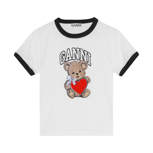 T4061-151 (W) Ganni Basic Jersey Bear T-Shirt White