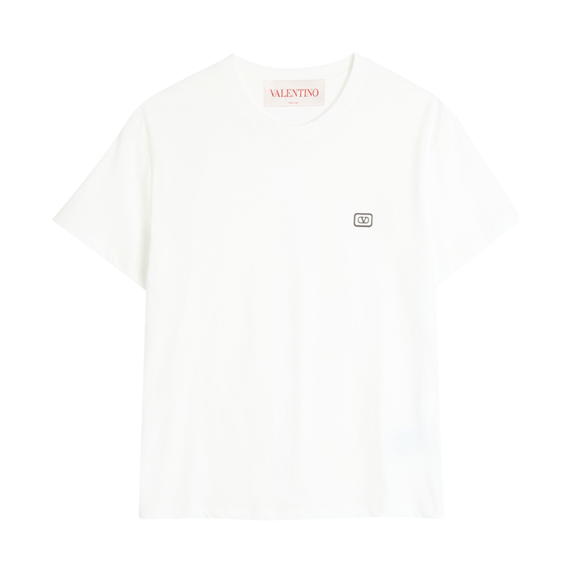 MG10VAQ8A03 Valentino Vlogo Patch Cotton T-Shirt Ivory