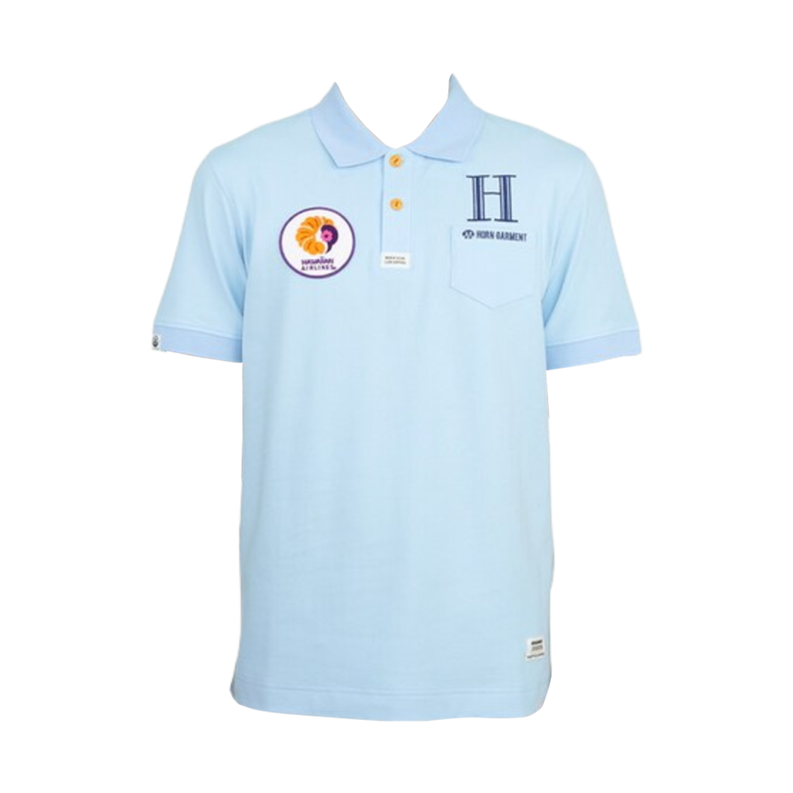 HCM-2A-AP87 Horn Garment Airlines Golf Wear Polo T-Shirt Sax
