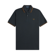 Fred Perry M12 Twin Tipped Fred Perry Shirt Night Green/Dark Caramel