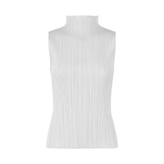 (W) Pleats Please Issey Miyake Basics High-Neck Vest Top Light Grey