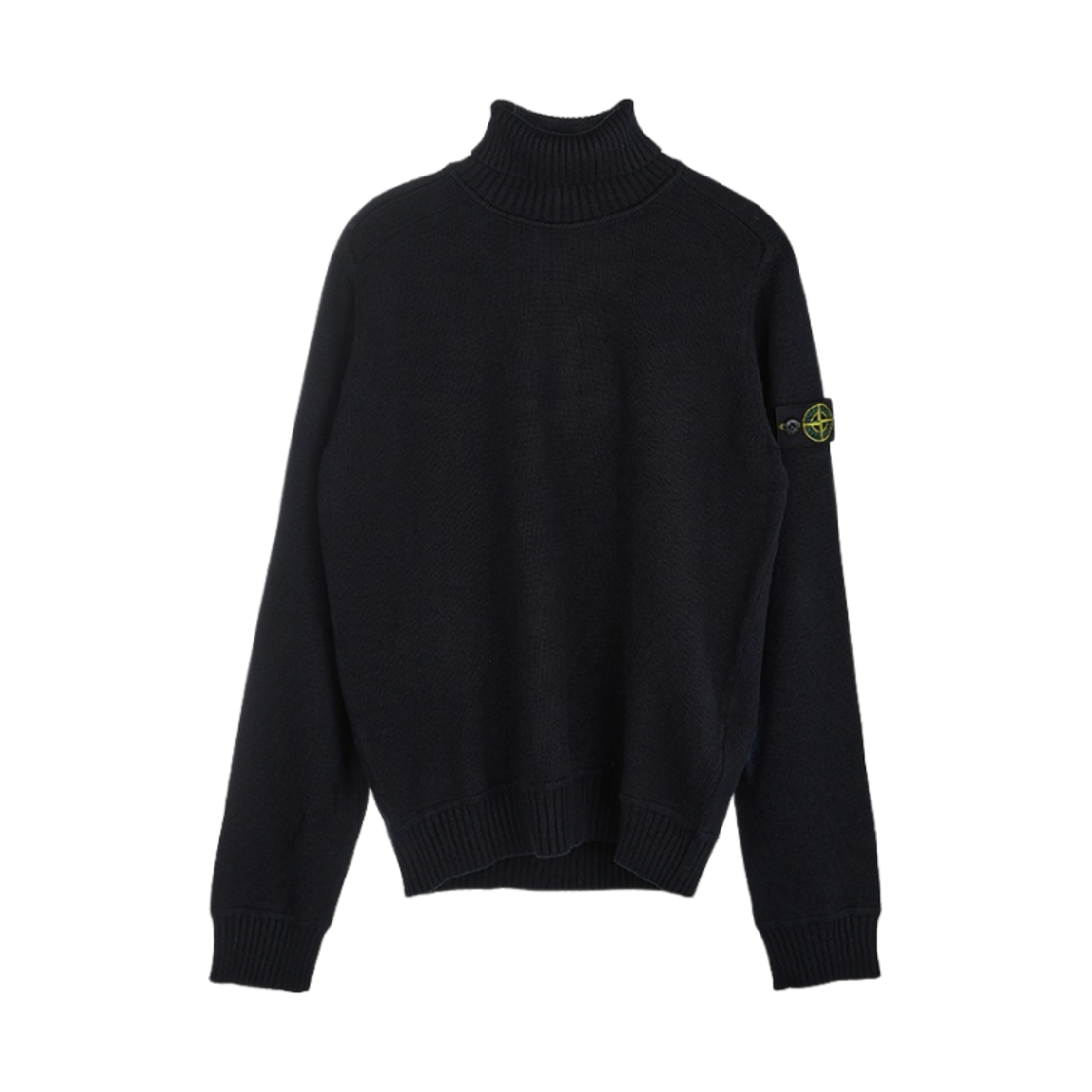 7516504A2-V0020 (Kids) Stone Island 504A2 Wappen Logo Knit Navy Blue - 21FW