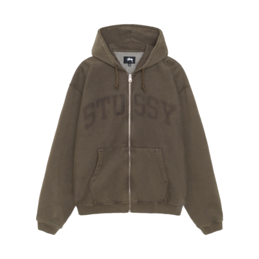 Stussy Faded Graphic Zip Hoodie Olive