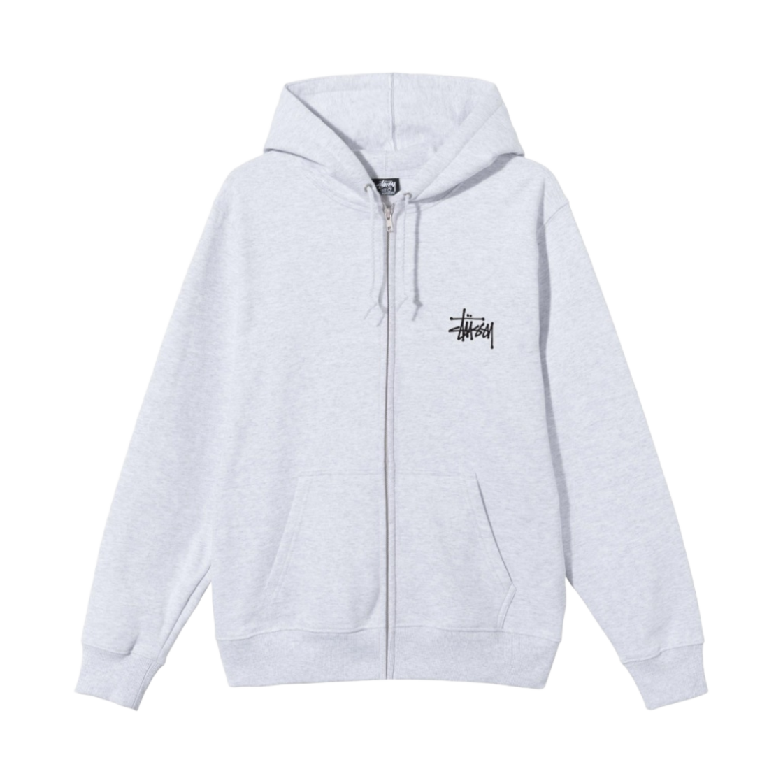 스투시 베이직 스투시 후드 집업 애쉬 헤더 2021