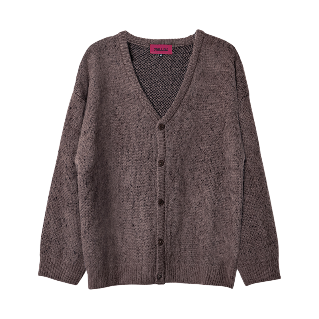 WL244KCD01UBRW MELLOW Check Brushed Cardigan Brown