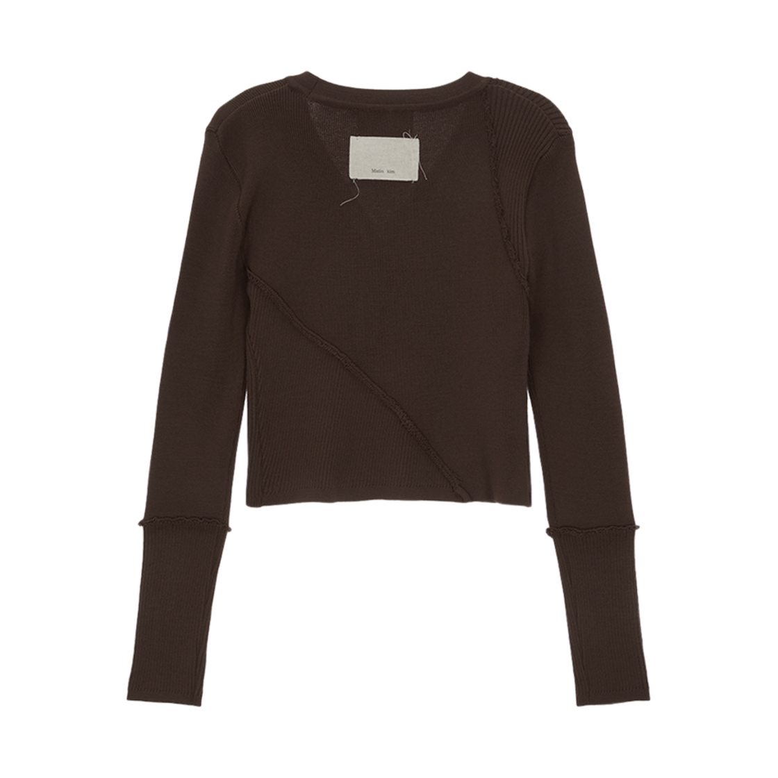 (W) 마뗑킴 컷아웃 디테일드 니트 가디건 브라운((W) Matin Kim Cut Out Detailed Knit Cardigan Brown) - 2