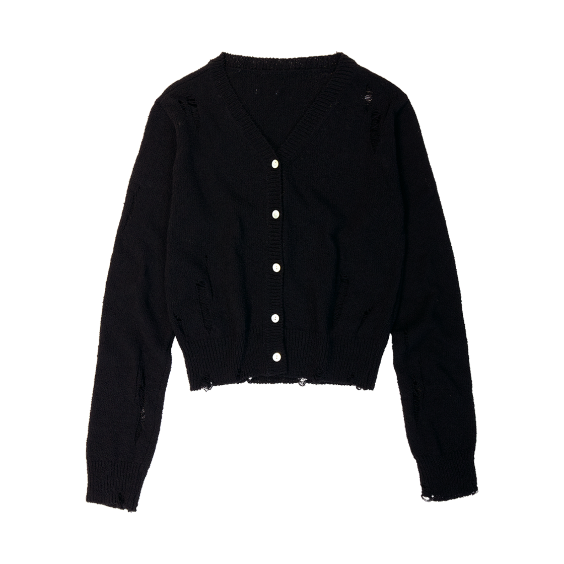Bask Cardigan Black Flatwave in Seoul Bask Damaged Cardigan Black