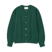 Knitted Shaggy Dog Wool 100% Round Cardigan Dark Green
