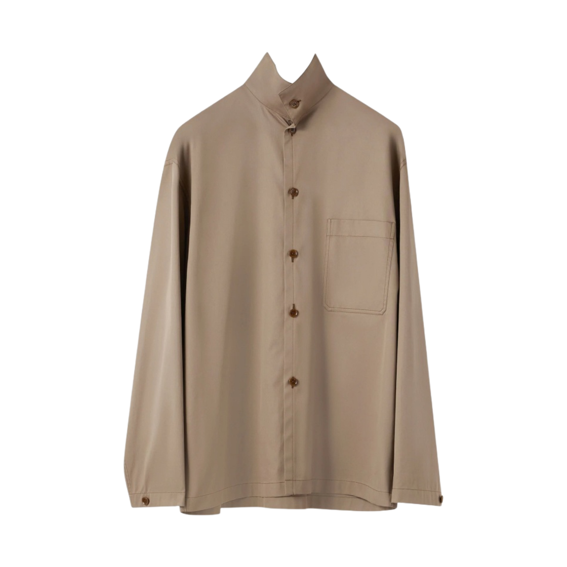 르메르 코튼 트윌 스탠드 칼라 셔츠 스쿼럴(Lemaire Cotton Twill Stand Collar Shirt Squirrel) - 1